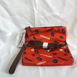 NWT SYRCUSE Fold over tote bag with wrist or shoulder strap.